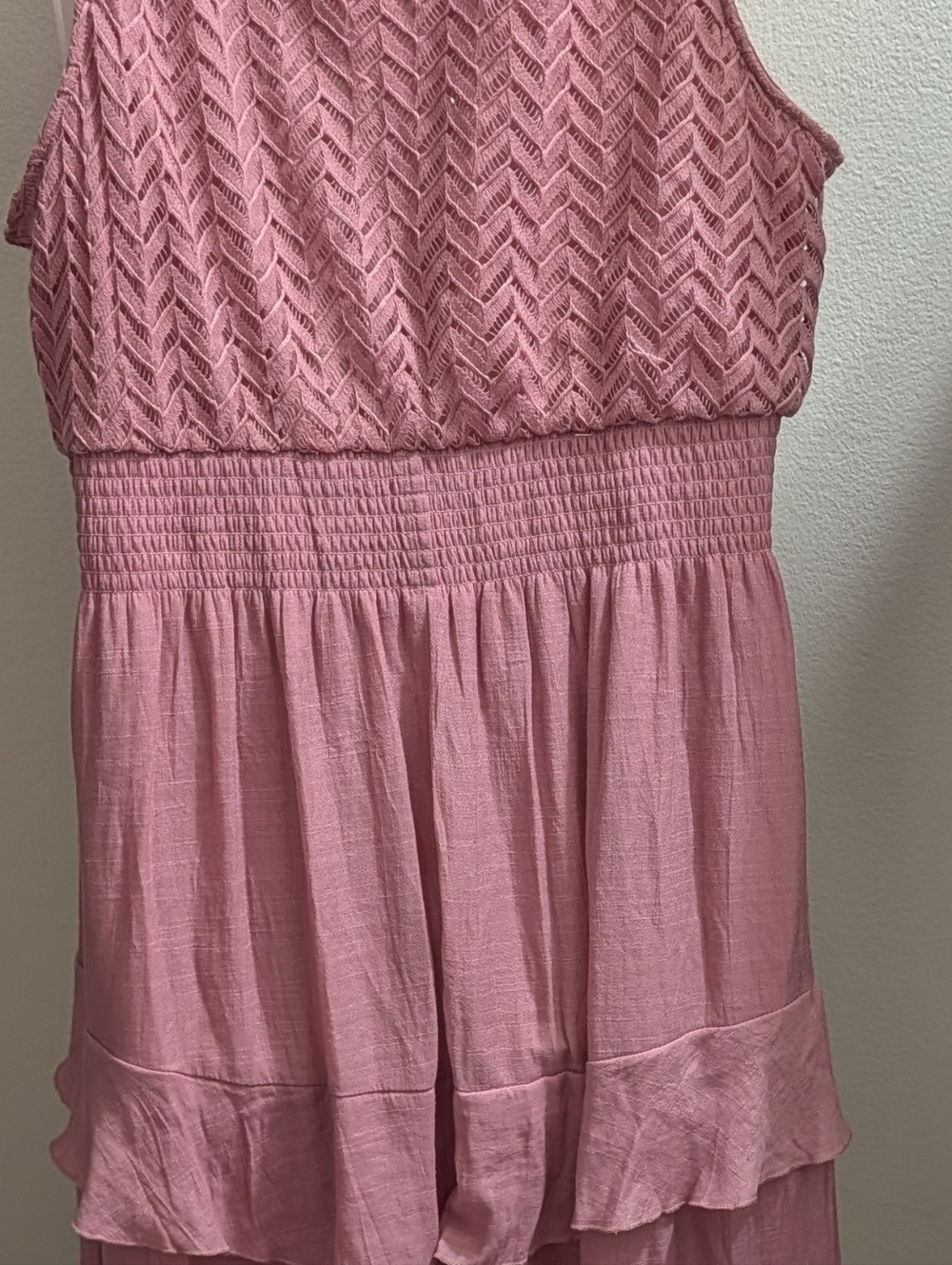 J Gee 3x Sleeveless Pink Tiered Midi Dress - Picture 3 of 5